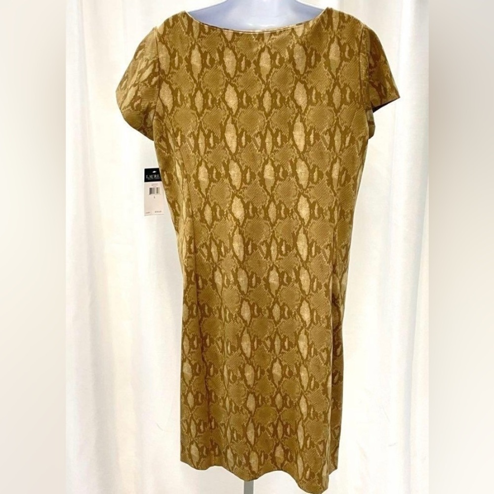 Ralph Lauren snakeskin print sheath dress NWT size L - Picture 3 of 5